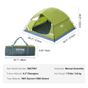 Camping Tent, 7 x 7 x 4 ft Fit for 6 Person, Waterproof Lightweight Backpacking Tent, Easy Setup, with Door V952-LYZPBLXWDLNJBUREMV0