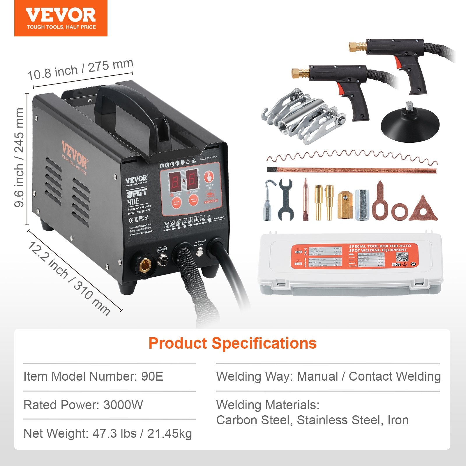 Spot Welder Dent Puller 3KW Stud Welder Dent Repair Kit with 2 Welding Gun V952-LZHJ30KW7ZGNRYSVJV3