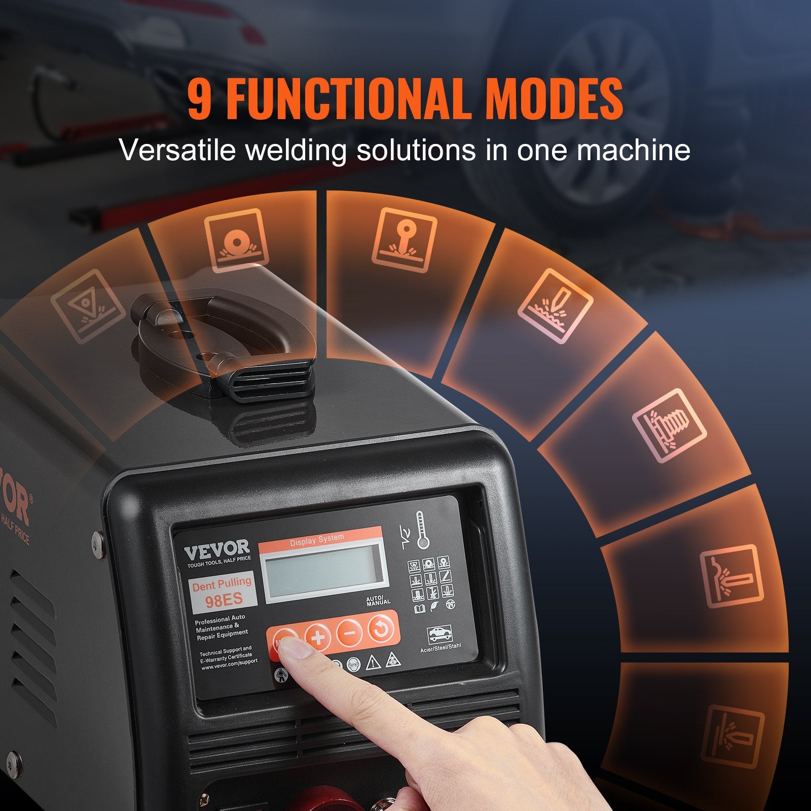 Stud Welder Dent Repair Kit, 3KW Spot Welder Dent Puller with Auto/Manual Welding & 9 Versatile Modes, Auto V952-LZHJFTSZDSD3DV3W9V3