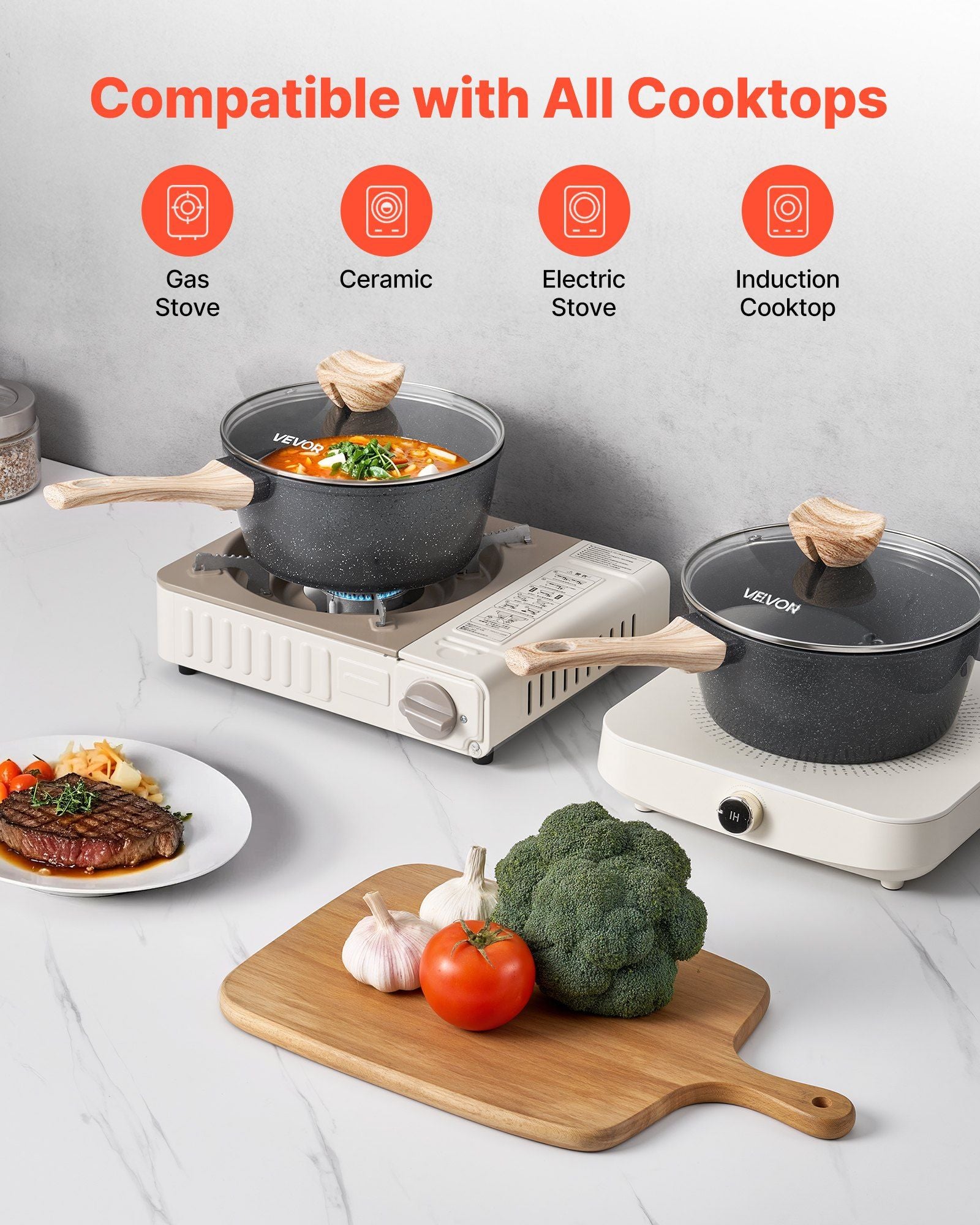 2.5 QT Saucepan, Nonstick Saucepan with Tempered Glass Lid, Multipurpose Cooking Sauce Pot with Detachable V952-LZJG25QTTFLT9T09W001V0