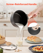 2.5 QT Saucepan, Nonstick Saucepan with Tempered Glass Lid, Multipurpose Cooking Sauce Pot with Detachable V952-LZJG25QTTFLT9T09W001V0