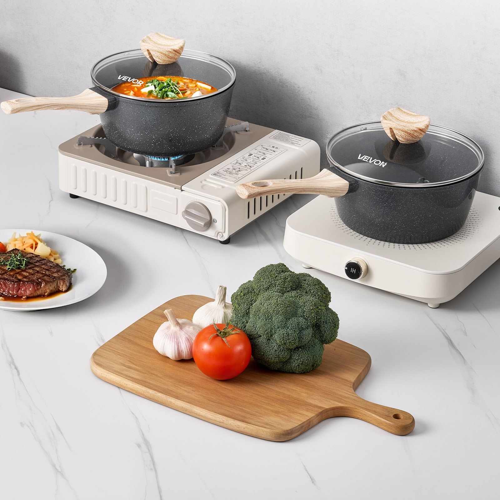 2.5 QT Saucepan, Nonstick Saucepan with Tempered Glass Lid, Multipurpose Cooking Sauce Pot with Detachable V952-LZJG25QTTFLT9T09W001V0
