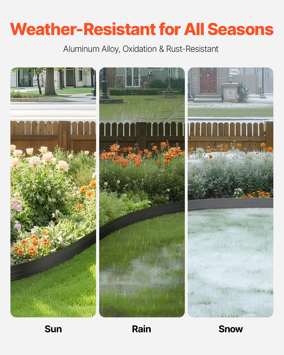 Metal Landscape Edging, 10 Packs 60 in Rust-Resistant Aluminum Alloy Landscape Edging, Bendable Garden Edging V952-LZJSPZ10PCS58DDP1V0