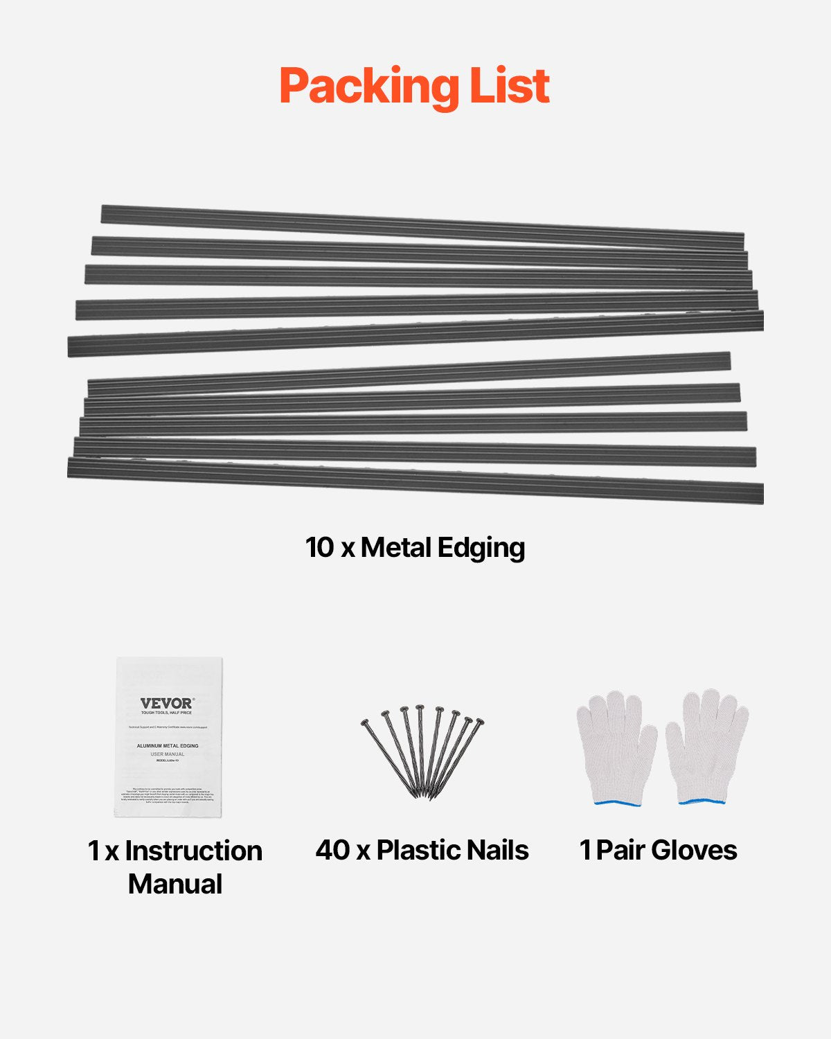 Metal Landscape Edging, 10 Packs 60 in Rust-Resistant Aluminum Alloy Landscape Edging, Bendable Garden Edging V952-LZJSPZ10PCS58DDP1V0