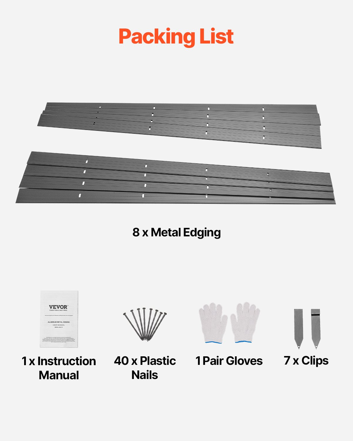 Metal Landscape Edging, 8 Packs 72 in Rust-Resistant Aluminum Alloy Landscape Edging, Bendable Garden Edging V952-LZJSPZ8PCS72VOIEEV0