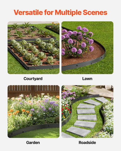 Metal Landscape Edging, 8 Packs 72 in Rust-Resistant Aluminum Alloy Landscape Edging, Bendable Garden Edging V952-LZJSPZ8PCS72VOIEEV0