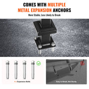 Single Post Handrail for Outdoor 1-3 Steps, 40.5" L x 35.4" H Metal Bent Stair Handrails, Floor Mounted V952-LZKFSHS405INENIH7V0