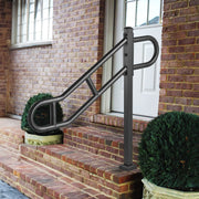 Single Post Handrail for Outdoor 1-3 Steps, 40.5" L x 35.4" H Metal Bent Stair Handrails, Floor Mounted V952-LZKFSHS405INENIH7V0