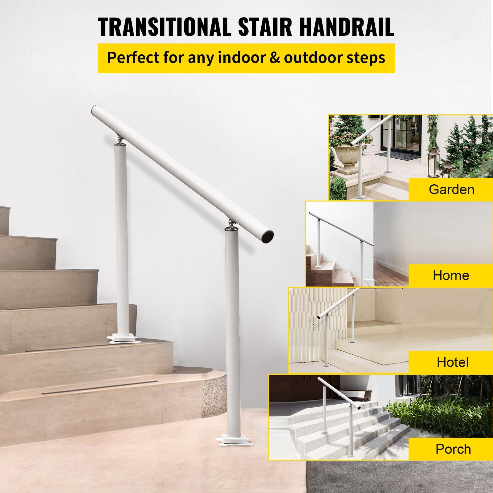 Handrail Outdoor Stairs, 3ft, 34 Inch Outdoor Handrail, Outdoor Stair Railing Adjustable from 0 to 60 Degrees V952-LZLTFS3YCYGBSDLZ1V0