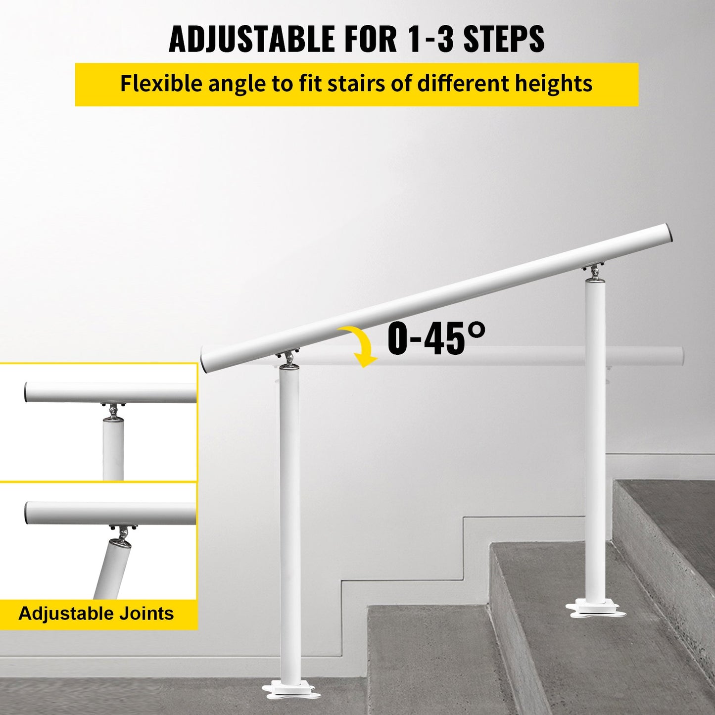 Handrail Outdoor Stairs, 3ft, 34 Inch Outdoor Handrail, Outdoor Stair Railing Adjustable from 0 to 60 Degrees V952-LZLTFS3YCYGBSDLZ1V0