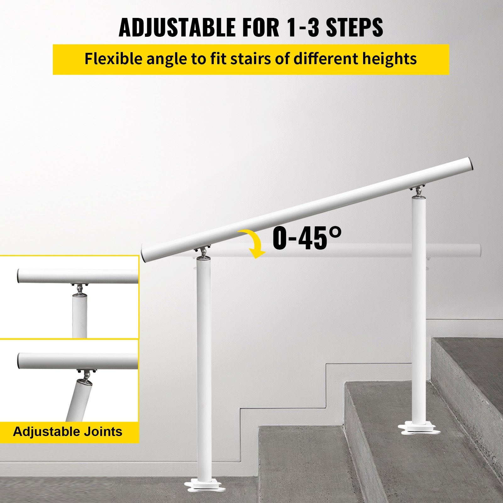 Handrail Outdoor Stairs, 3ft, 34 Inch Outdoor Handrail, Outdoor Stair Railing Adjustable from 0 to 60 Degrees V952-LZLTFS3YCYGBSDLZ1V0