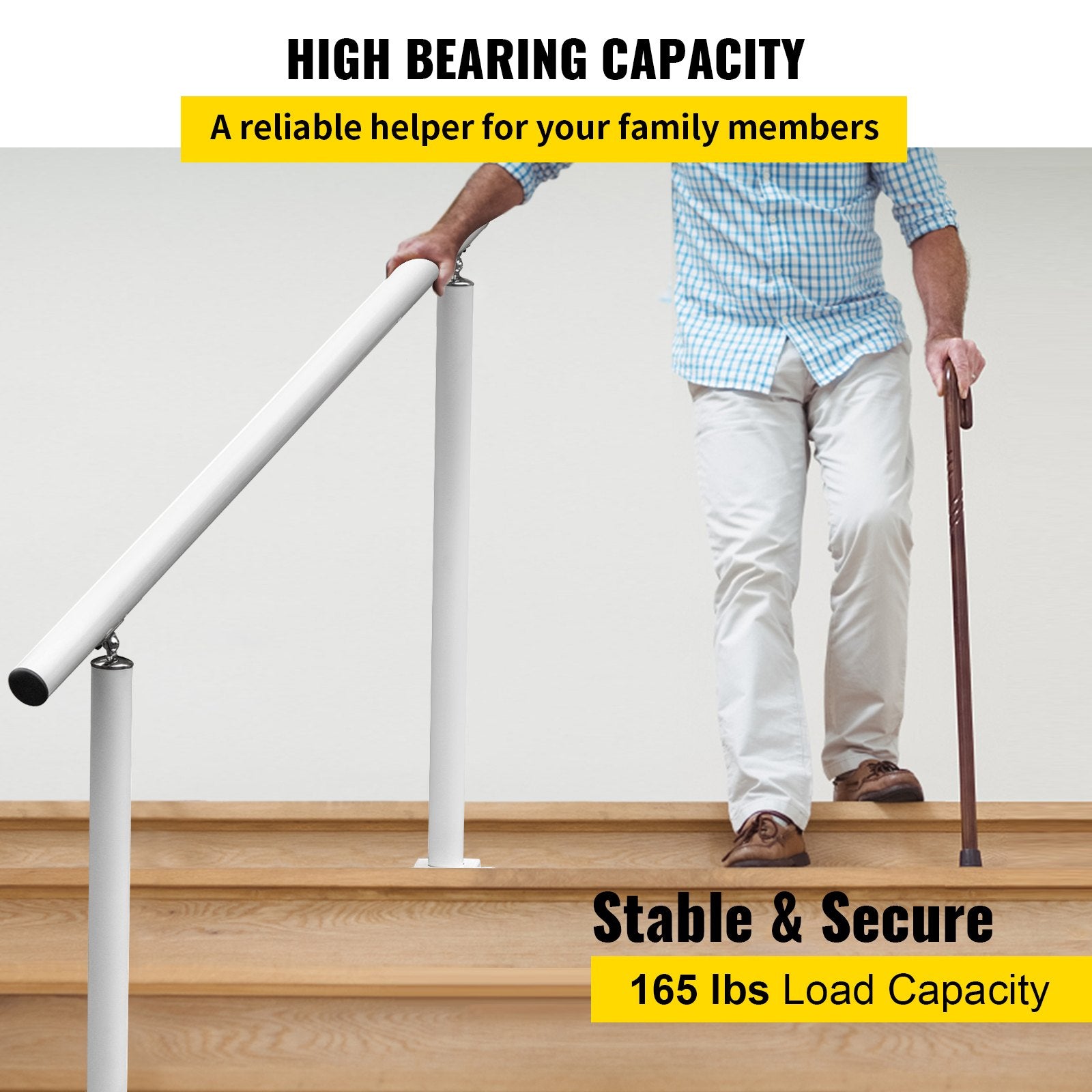 Handrail Outdoor Stairs, 3ft, 34 Inch Outdoor Handrail, Outdoor Stair Railing Adjustable from 0 to 60 Degrees V952-LZLTFS3YCYGBSDLZ1V0