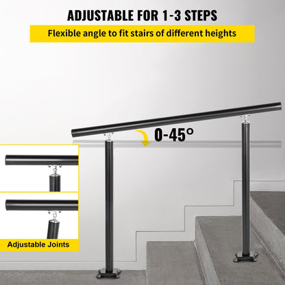 Handrail Outdoor Stairs, 3ft, 34 Inch Outdoor Handrail, Outdoor Stair Railing Adjustable from 0 to 60 Degrees V952-LZLTFS3YCYGHSDLZ1V0