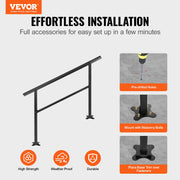 Handrail Outdoor Stairs 47.6 X 35.2 Inch Outdoor Handrail Outdoor Stair Railing Adjustable from 0 to 30 V952-LZLTFSDHGLZHSKD01V0