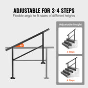 Handrail Outdoor Stairs 47.6 X 35.2 Inch Outdoor Handrail Outdoor Stair Railing Adjustable from 0 to 30 V952-LZLTFSDHGLZHSKD01V0