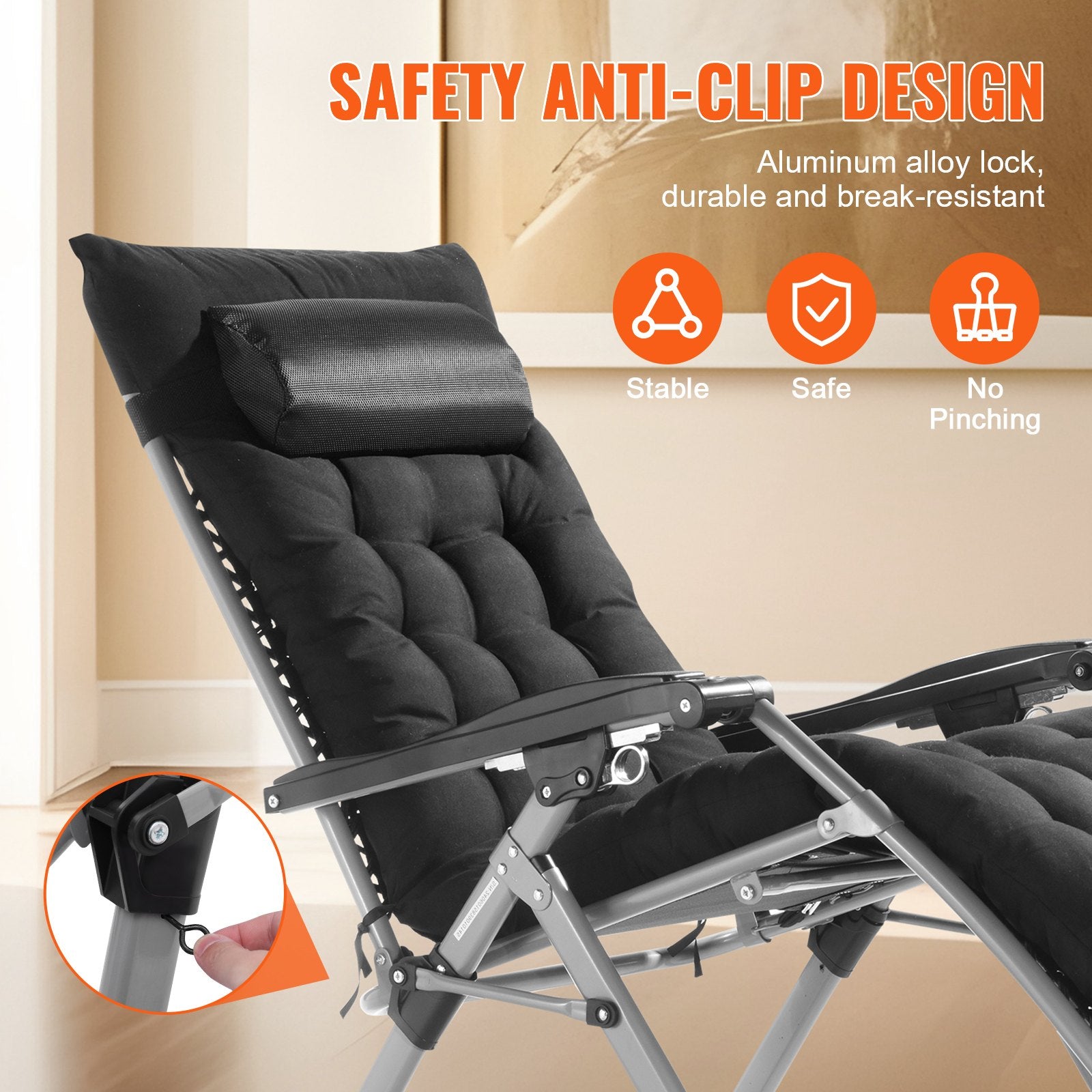 Zero Gravity Chair, 26 inch Zero Gravity Recliner Lounge Chair for Indoor and Outdoor, Adjustable Anti V952-LZLTYHHK26HSB9IHUV0