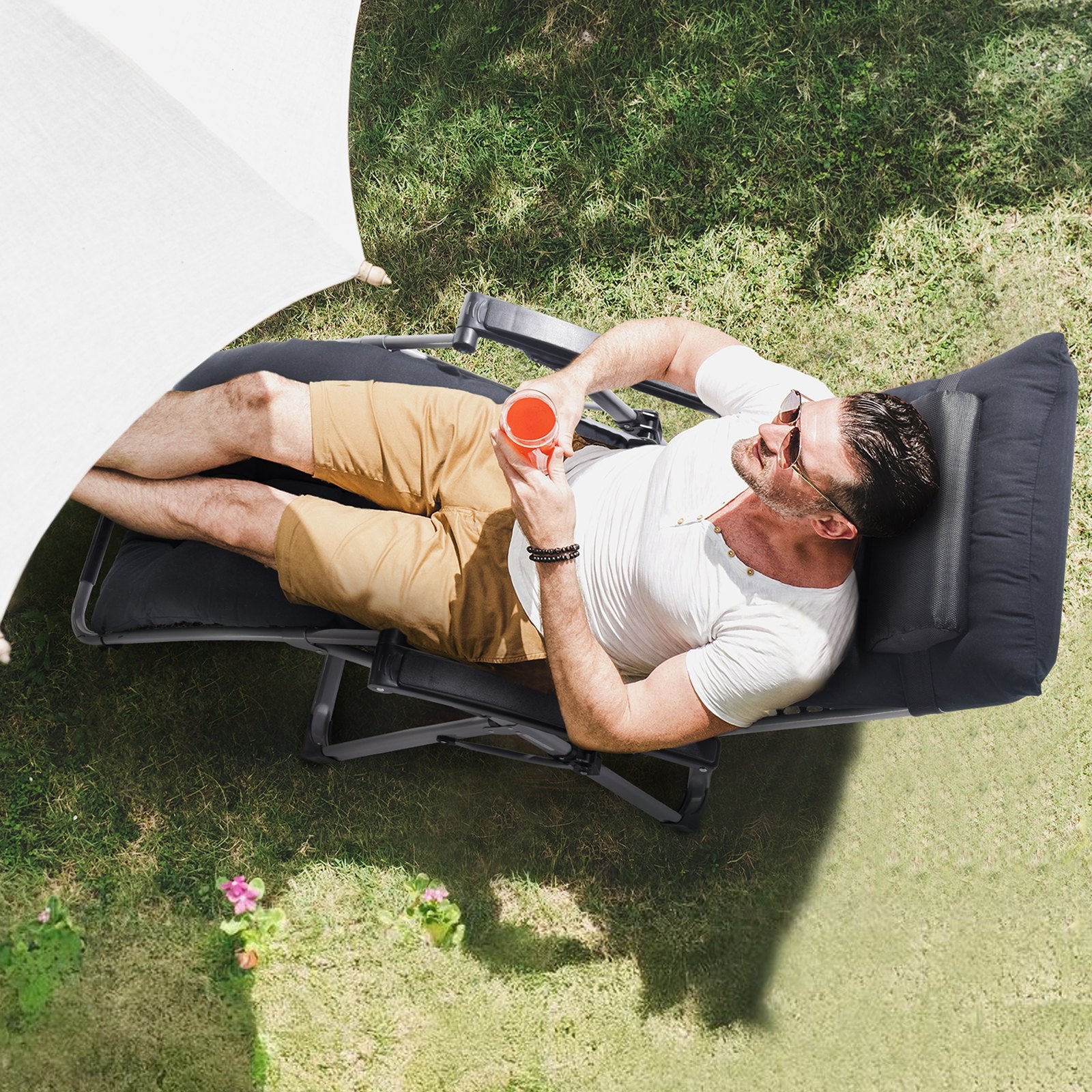 Zero Gravity Chair, 26 inch Zero Gravity Recliner Lounge Chair for Indoor and Outdoor, Adjustable Anti V952-LZLTYHHK26HSB9IHUV0