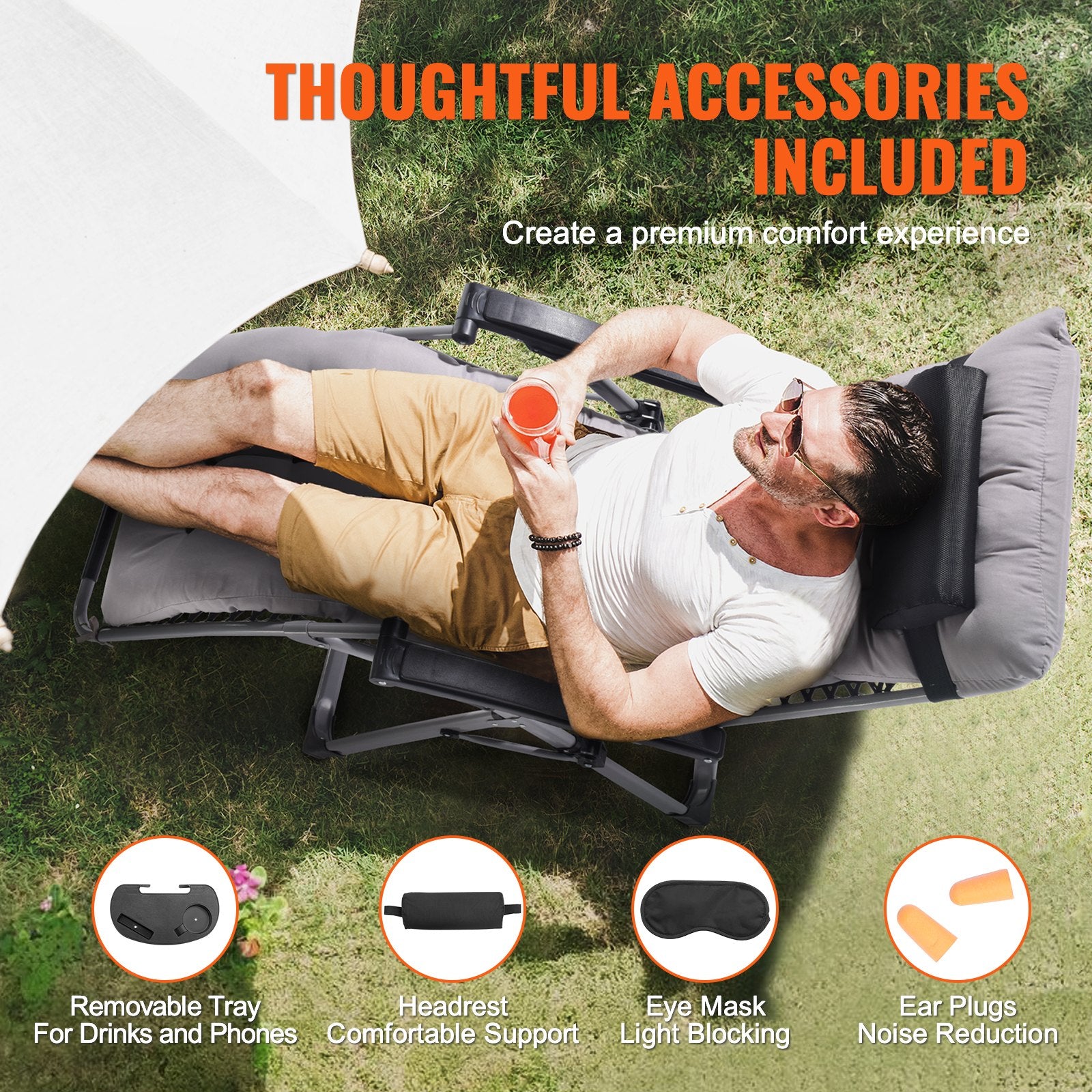 Zero Gravity Chair, 26 inch Zero Gravity Recliner Lounge Chair for Indoor and Outdoor, Adjustable Anti V952-LZLTYHS26HHKDFO3ZV0