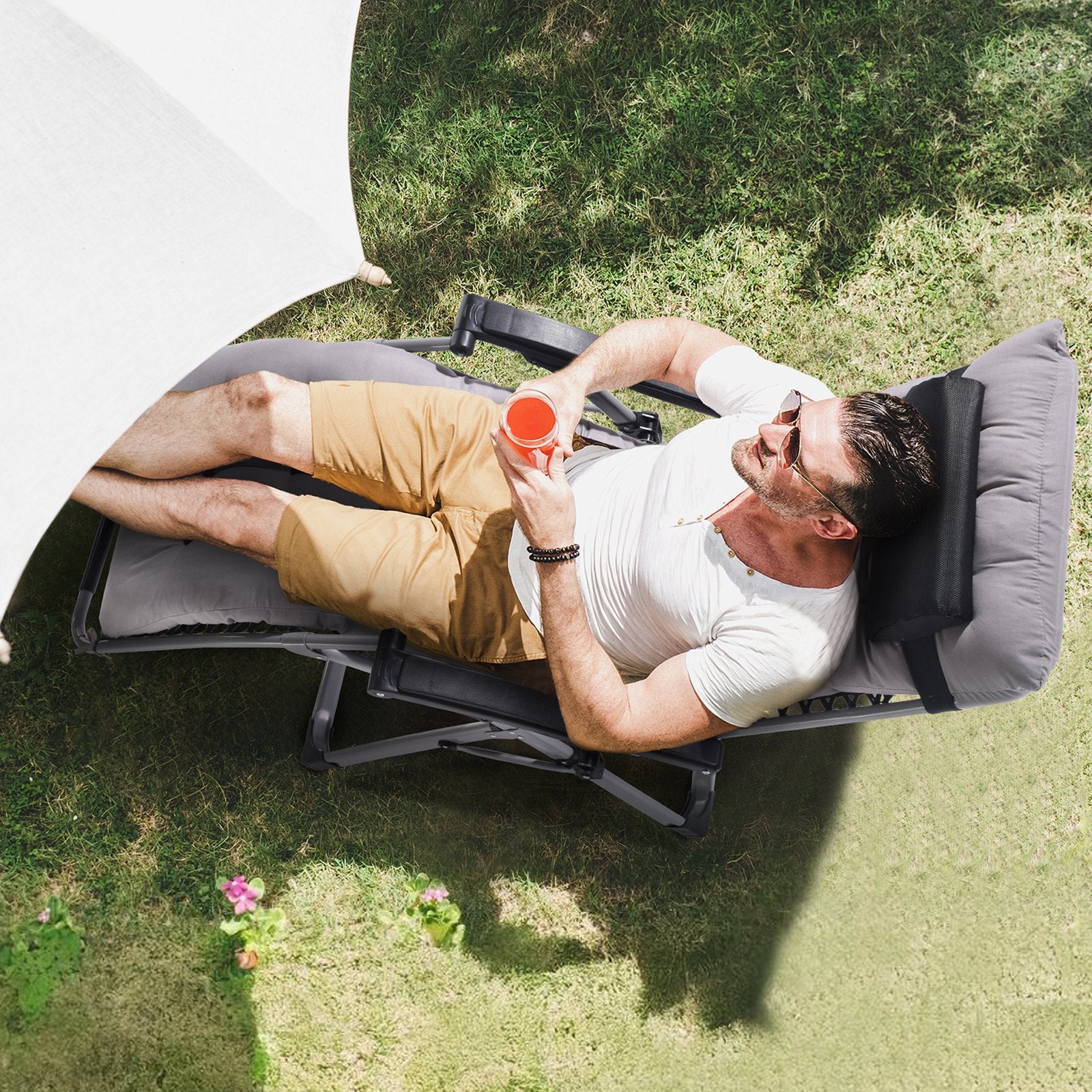 Zero Gravity Chair, 26 inch Zero Gravity Recliner Lounge Chair for Indoor and Outdoor, Adjustable Anti V952-LZLTYHS26HHKDFO3ZV0