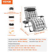 Zero Gravity Chair, 33 inch Zero Gravity Recliner Lounge Chair for Indoor and Outdoor, Adjustable Anti V952-LZLTYHS33HHK90DO9V0