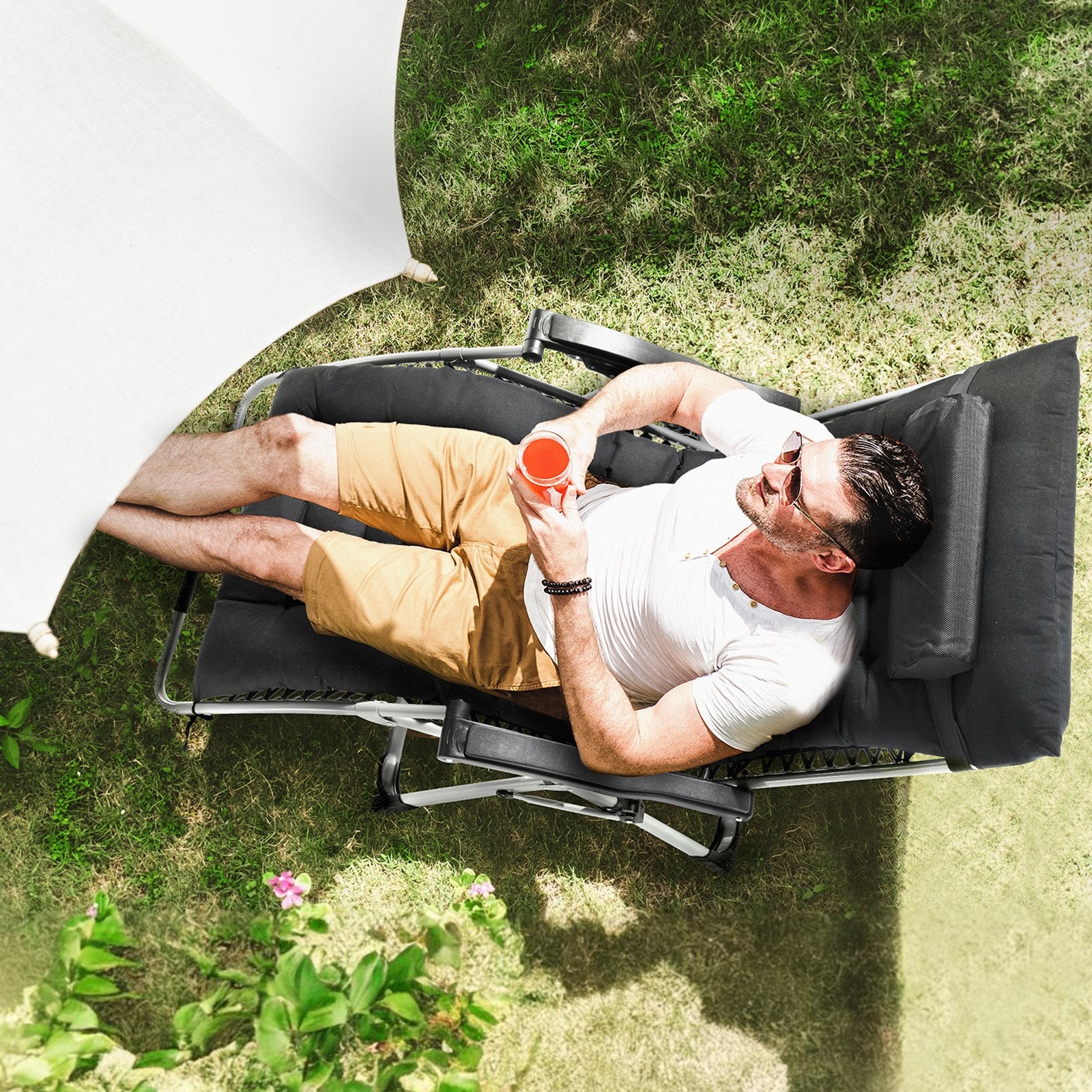 Zero Gravity Chair, 33 inch Zero Gravity Recliner Lounge Chair for Indoor and Outdoor, Adjustable Anti V952-LZLTYHS33HHKQK3LEV0