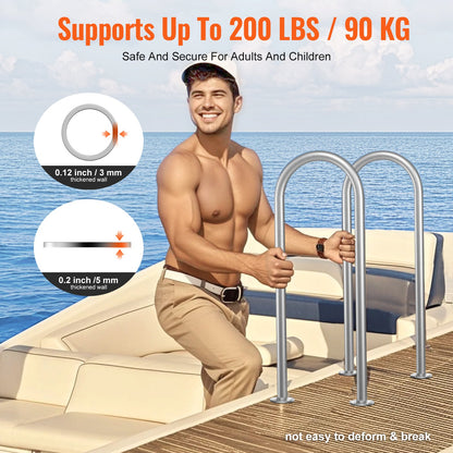 Pool Handrail,36 x 13 inch Pool Railing, Aluminum with Base Plate for Indoor/Outdoor Pools, Humanized V952-LZYCFSDDB1W3MXYPNV0