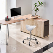Saddle Rolling Stool, PU Leather Rolling Stool with Wheels, 360 degrees Swivel Drafting Stool with Thickened V952-MADBSJSMADWKZES31V0