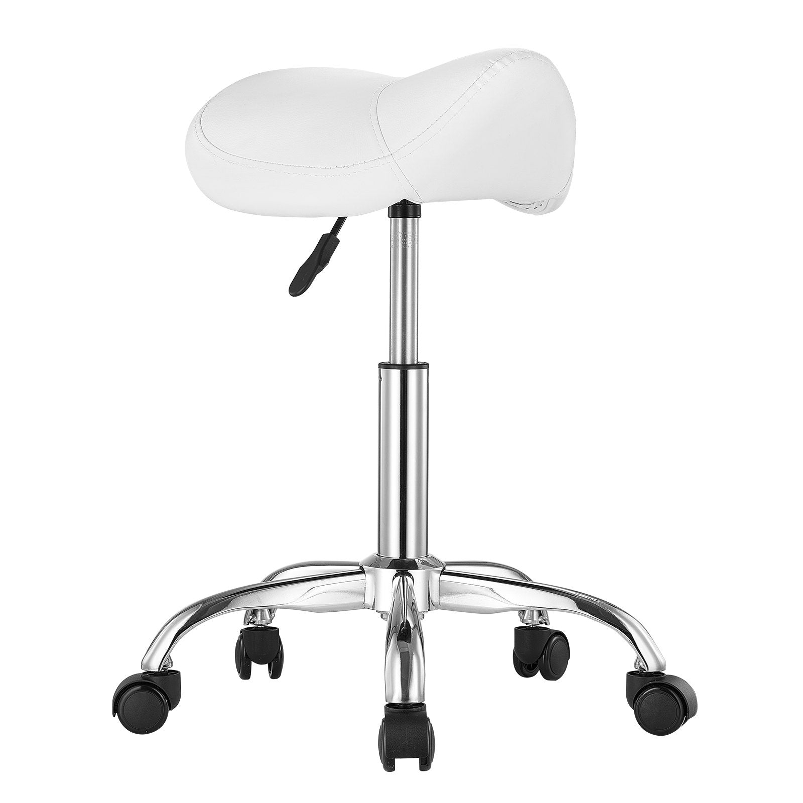 Saddle Rolling Stool, PU Leather Rolling Stool with Wheels, 360 degrees Swivel Drafting Stool with Thickened V952-MADBSJSMADWKZES31V0