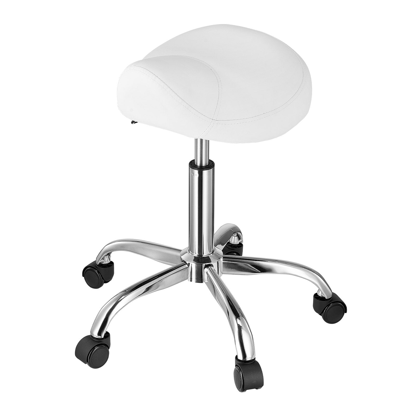 Saddle Rolling Stool, PU Leather Rolling Stool with Wheels, 360 degrees Swivel Drafting Stool with Thickened V952-MADBSJSMADWKZES31V0