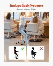 Saddle Rolling Stool, PU Leather Rolling Stool with Wheels, 360 degrees Swivel Drafting Stool with Thickened V952-MADHSJSMADWK1IEB9V0