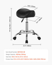 Saddle Rolling Stool, PU Leather Rolling Stool with Wheels, 360 degrees Swivel Drafting Stool with Thickened V952-MADHSJSMADWK1IEB9V0