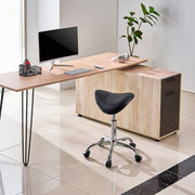 Saddle Rolling Stool, PU Leather Rolling Stool with Wheels, 360 degrees Swivel Drafting Stool with Thickened V952-MADHSJSMADWK1IEB9V0