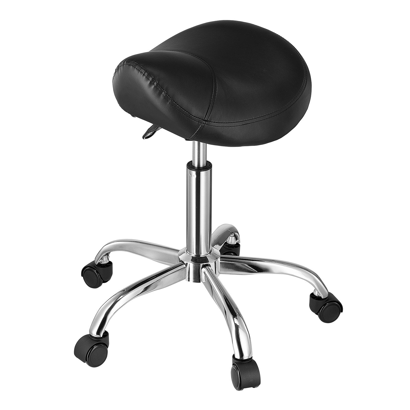 Saddle Rolling Stool, PU Leather Rolling Stool with Wheels, 360 degrees Swivel Drafting Stool with Thickened V952-MADHSJSMADWK1IEB9V0