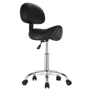 Saddle Rolling Stool, PU Leather Rolling Stool with Backrest, 360 degrees Swivel Drafting Stool with V952-MADHSJSMADYKGSSYWV0