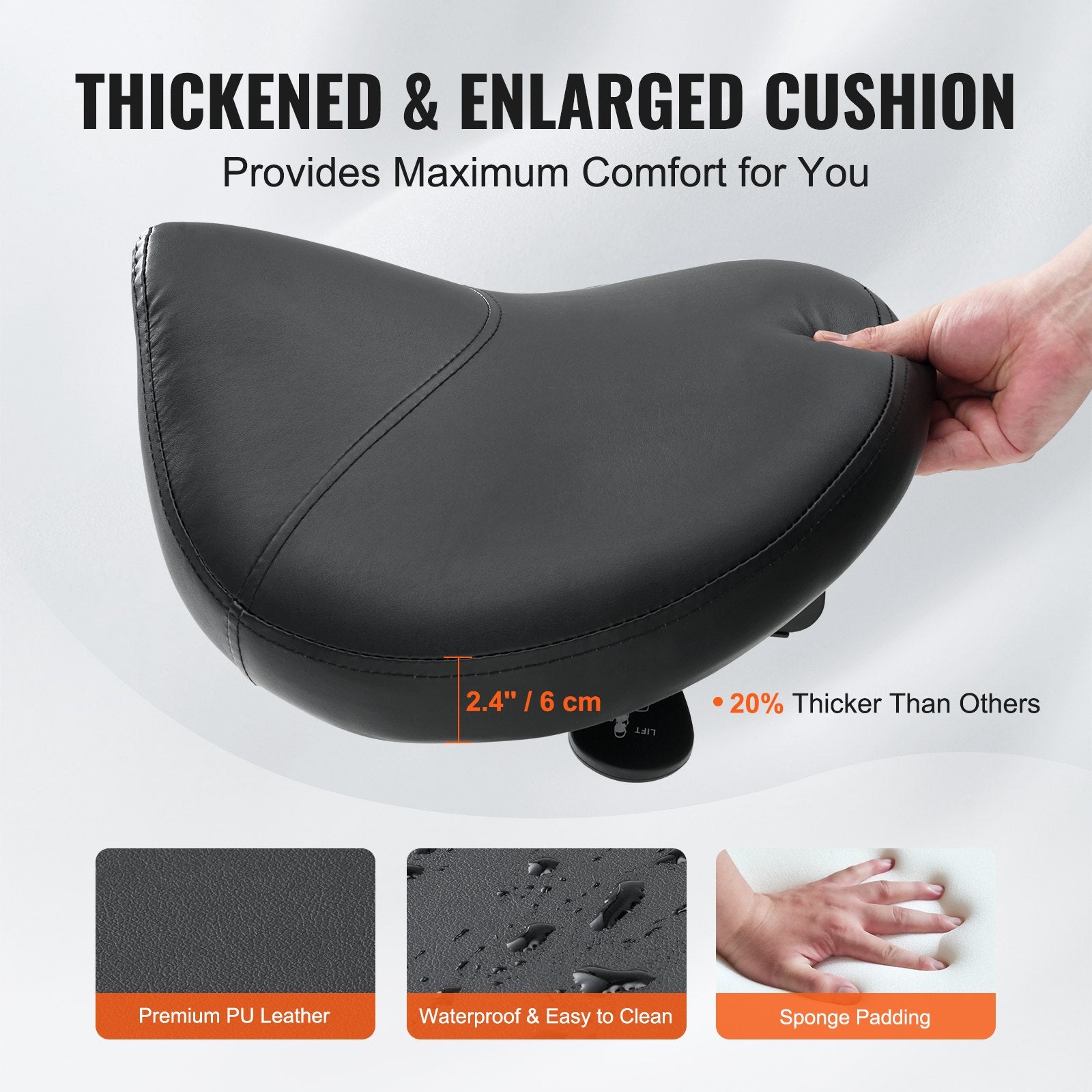 Saddle Stool with Wheels, 400 LBS Weight Capacity Ergonomic Rolling Saddle Stool, Height Adjustable Thickened V952-MADHSNLMADWKR2KEMV0