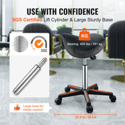 Saddle Stool with Wheels, 400 LBS Weight Capacity Ergonomic Rolling Saddle Stool, Height Adjustable Thickened V952-MADHSNLMADWKR2KEMV0