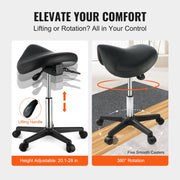 Saddle Stool with Wheels, 400 LBS Weight Capacity Ergonomic Rolling Saddle Stool, Height Adjustable Thickened V952-MADHSNLMADWKR2KEMV0