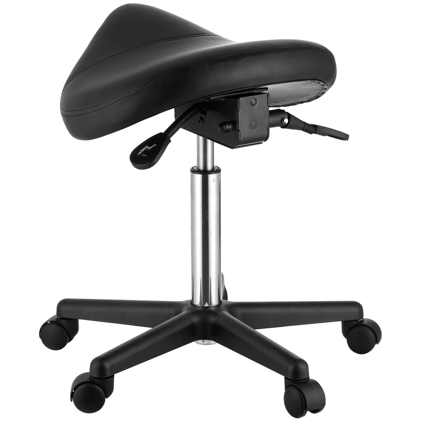 Saddle Stool with Wheels, 400 LBS Weight Capacity Ergonomic Rolling Saddle Stool, Height Adjustable Thickened V952-MADHSNLMADWKR2KEMV0