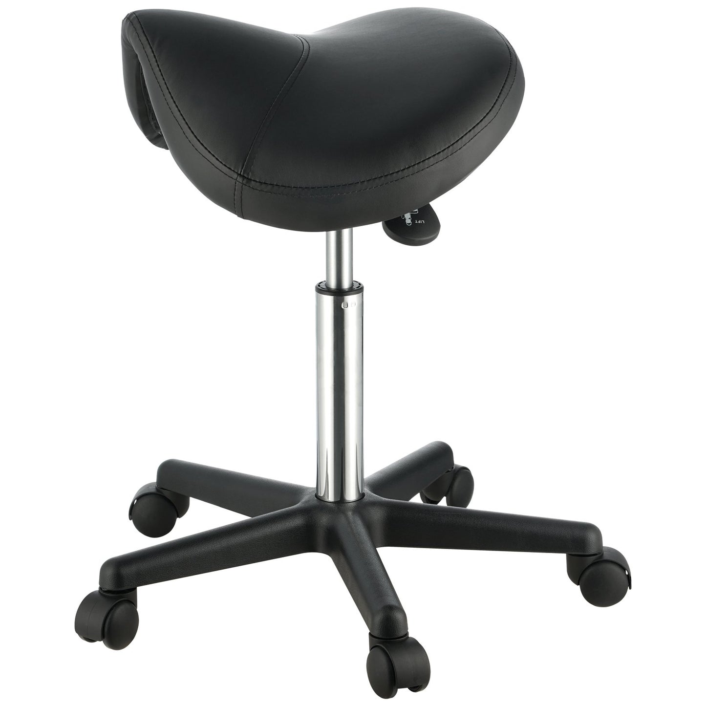 Saddle Stool with Wheels, 400 LBS Weight Capacity Ergonomic Rolling Saddle Stool, Height Adjustable Thickened V952-MADHSNLMADWKR2KEMV0