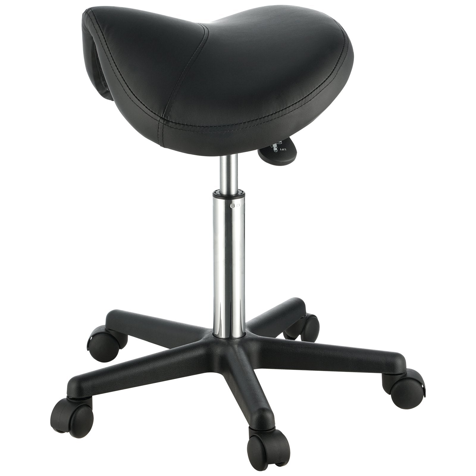 Saddle Stool with Wheels, 400 LBS Weight Capacity Ergonomic Rolling Saddle Stool, Height Adjustable Thickened V952-MADHSNLMADWKR2KEMV0