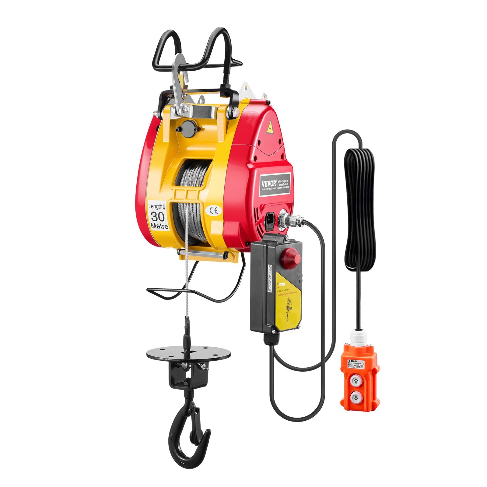 2-in-1 Electric Hoist Winch, 500 KG Capacity, 1800W Portable Power Winch, 30 m Lifting Height, 11 m/min with V952-MAGKBXSDDHLSHP9W7V3
