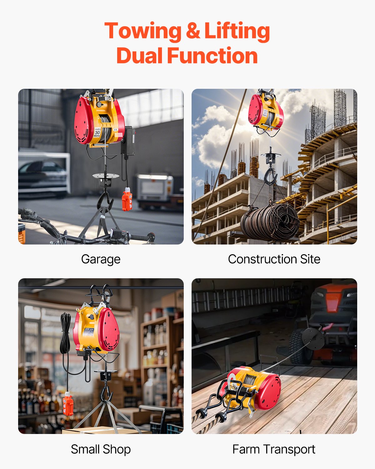 2-in-1 Electric Hoist Winch, 500 KG Capacity, 1800W Portable Power Winch, 30 m Lifting Height, 11 m/min with V952-MAGKBXSDDHLSHP9W7V3