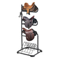 Freestanding Saddle Stand, 30 x 30 x 68.5 in, 3 Tiers Saddle Rack, Heavy Duty Saddle Blanket Holder with V952-MAJLS3030685HTNTLV0