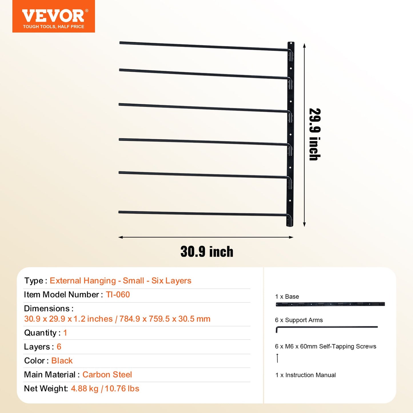 Wall Mounted Saddle Rack, 30.9 x 29.9 x 5.5 in, Swing Out Saddle Holder, Six Tiers Horse Saddle Stand, Space V952-MAJWBSXXLC30M0FEBV0