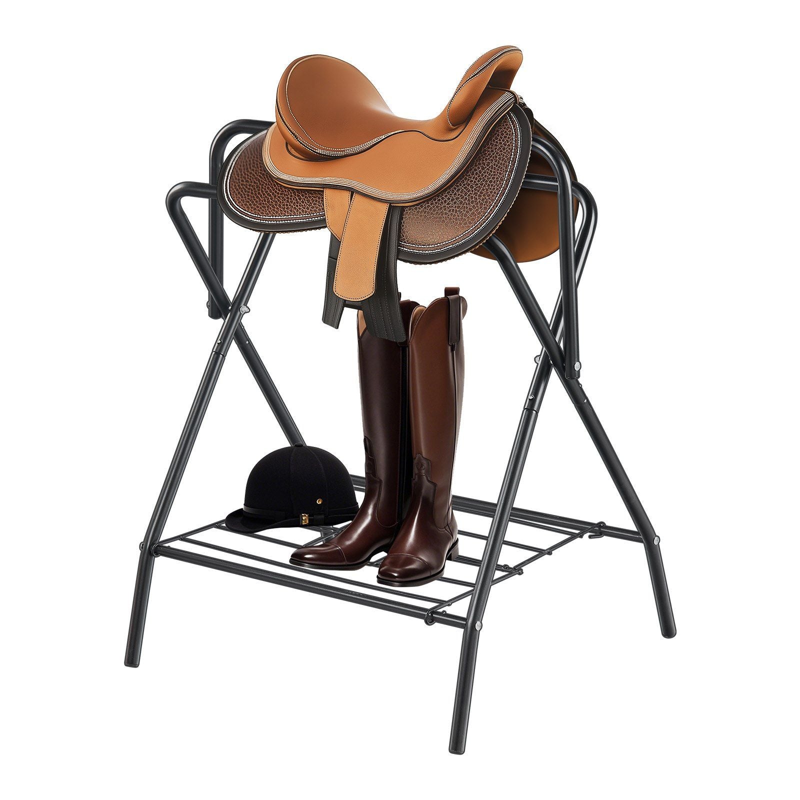 Folding Saddle Rack, 28 x 19 x 37.5 in, Freestanding Horse Saddle Stand, Portable Horse Blanket Holder, Heavy V952-MAJXXZDK2819D0WM3V0