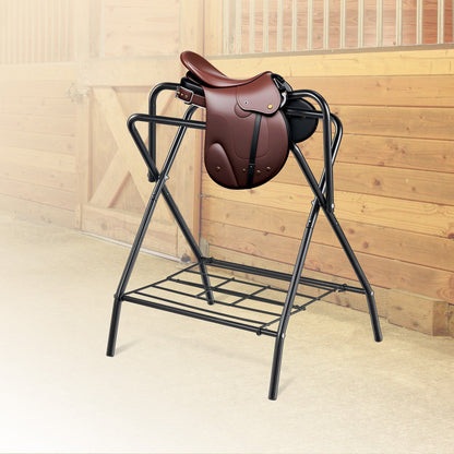 Folding Saddle Rack, 28 x 19 x 37.5 in, Freestanding Horse Saddle Stand, Portable Horse Blanket Holder, Heavy V952-MAJXXZDK2819D0WM3V0