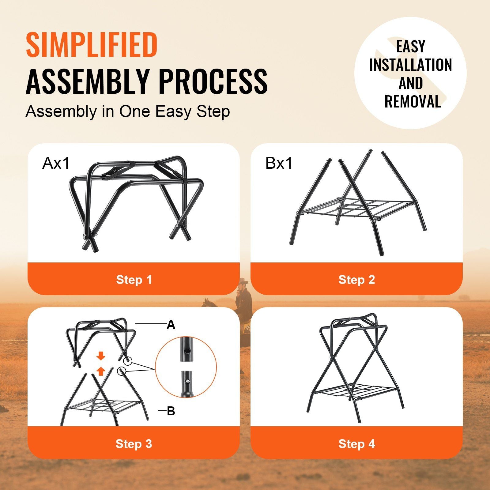 Folding Saddle Rack, 28 x 19 x 37.5 in, 2 Packs Freestanding Horse Saddle Stand, Portable Horse Blanket V952-MAJXXZDK2819ERWR1V0