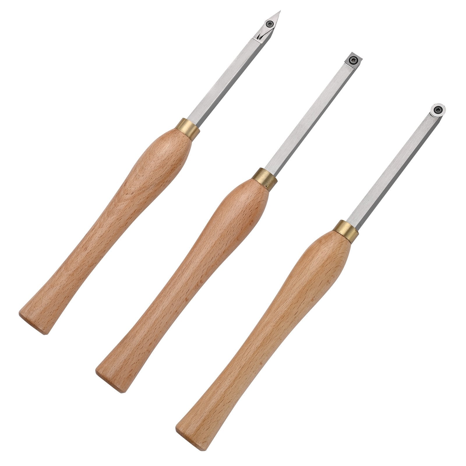 Wood Lathe Chisel Set, 3 PCS Woodworking Turning Tools, Includes Square, Round, Diamond Carbide Blades, 20 cm V952-MBMGCD3JYTSFY1V1VV0