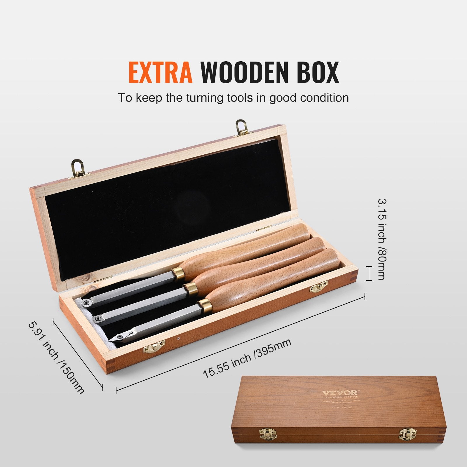 Wood Lathe Chisel Set, 3 PCS Woodworking Turning Tools, Includes Square, Round, Diamond Carbide Blades, 20 cm V952-MBMGCD3JYTSFY1V1VV0