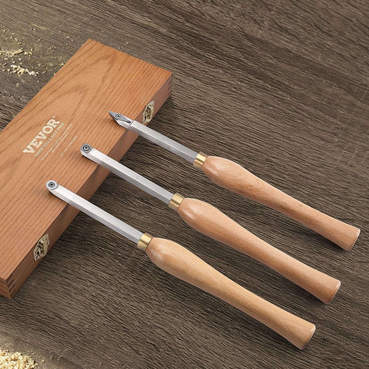 Wood Lathe Chisel Set, 3 PCS Woodworking Turning Tools, Includes Square, Round, Diamond Carbide Blades, 20 cm V952-MBMGCD3JYTSFY1V1VV0